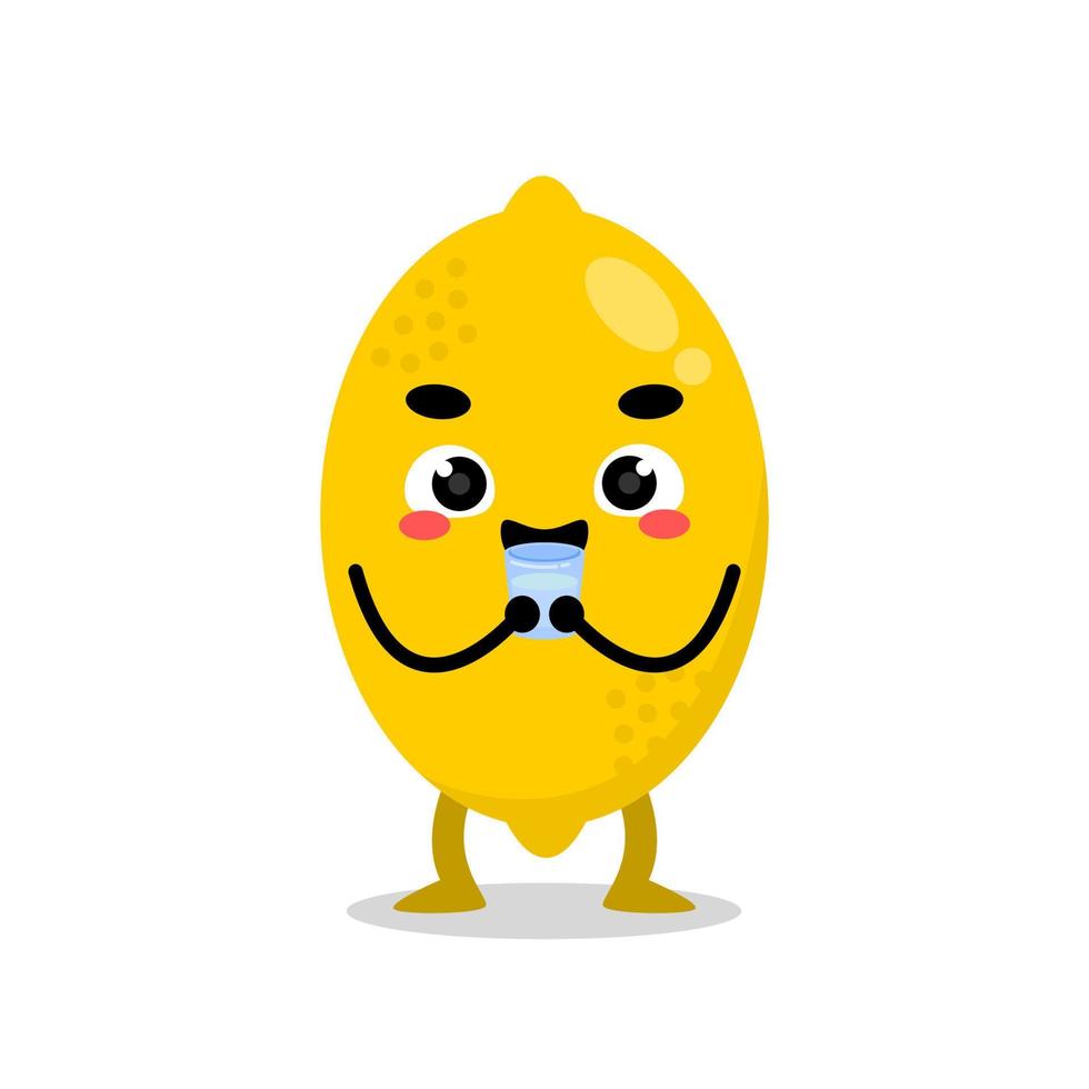 happy lemon mascot holding banner vector