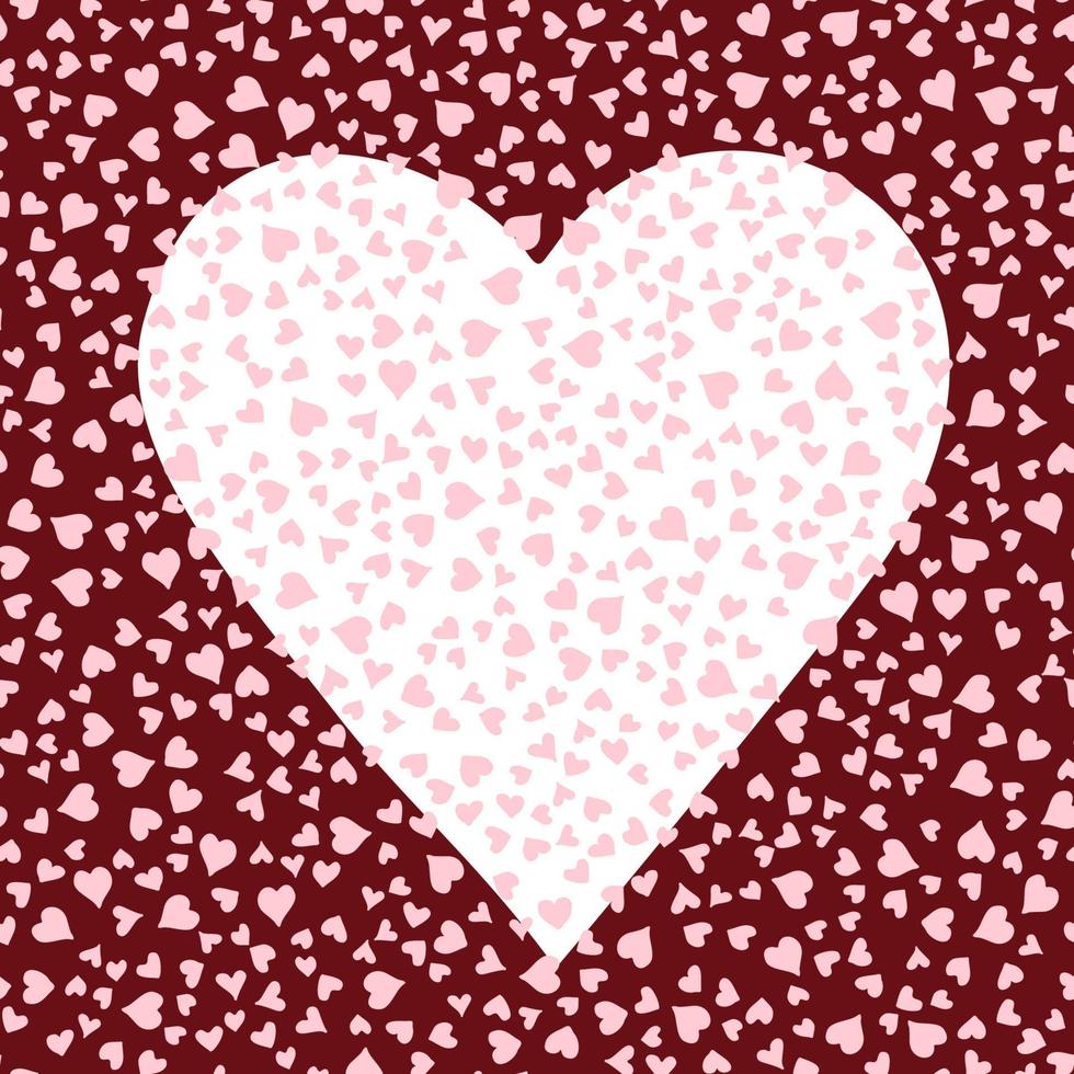 Seamless pattern with isolated heart icon and small hearts on a red background. Texture background. Vector Illustration. EPS10