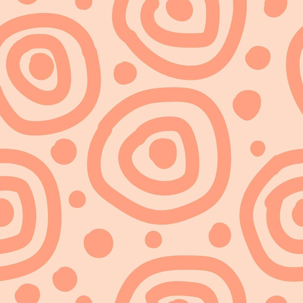 Vector seamless creative pattern with hand-drawn abstract circles and lines. Seamless pattern for printing brochure, poster, party, summer print, textile design, card. Scandinavian style.