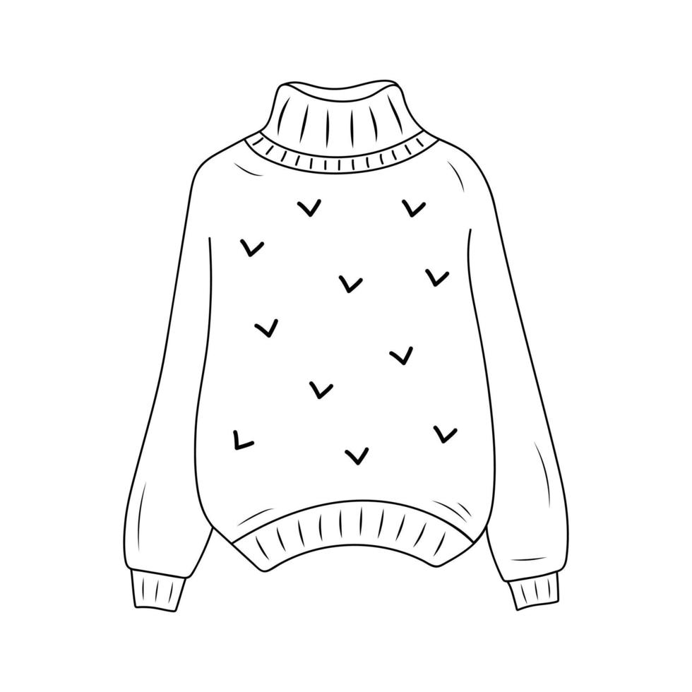 Cozy warm sweater. Hand drawn illustration in doodle style. vector
