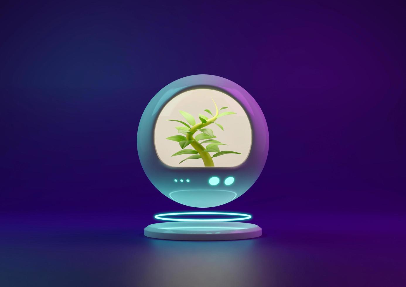 Sci-fi plant in capsule photo