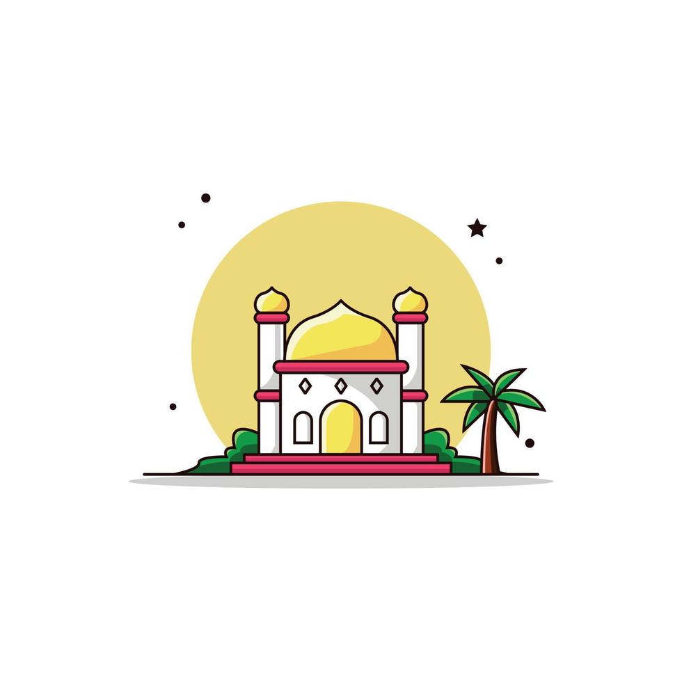 mosque logo illustration, ramadan islamic background vector. vector