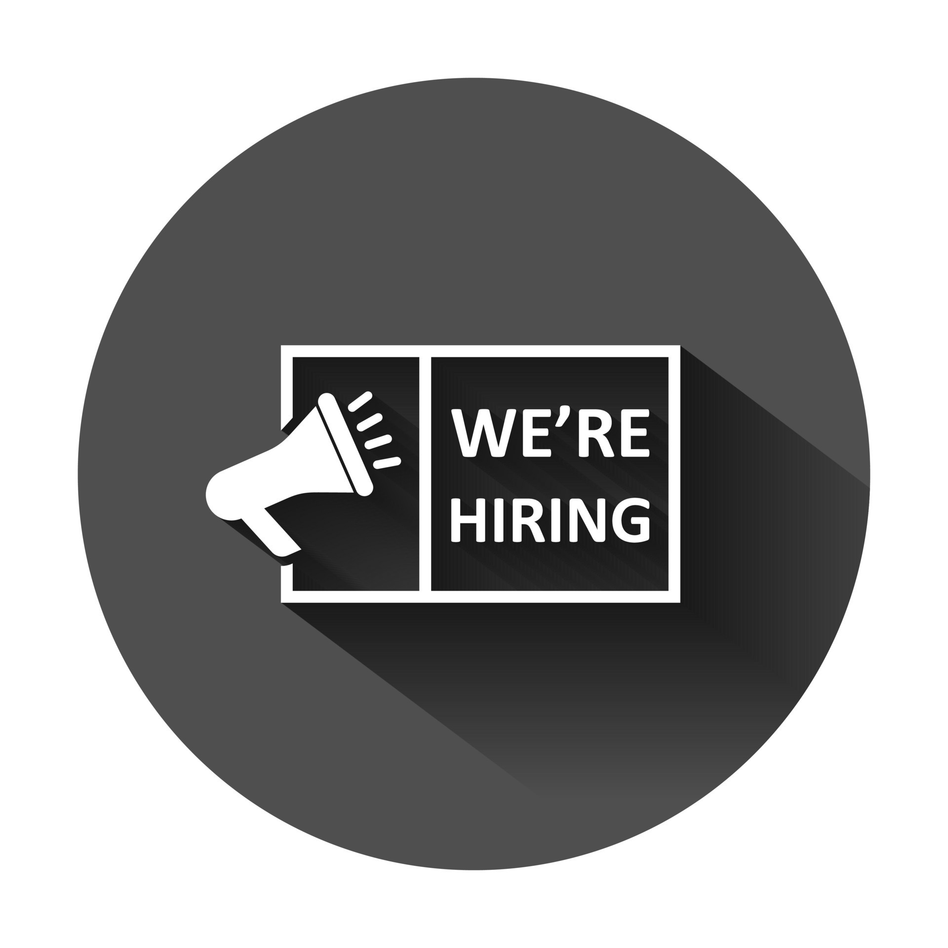 fueron contratación icono en plano estilo. trabajo vacante buscar