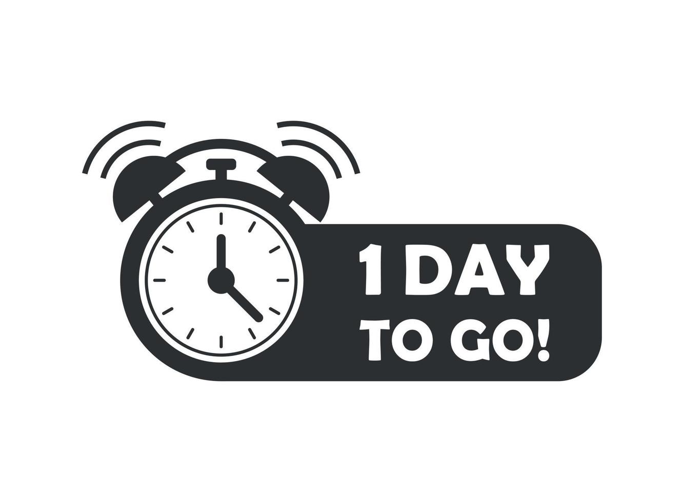 Last day icon in flat style. Promo label with alarm clock vector illustration on isolated background. Sale promotion 1 day to go sign business concept.