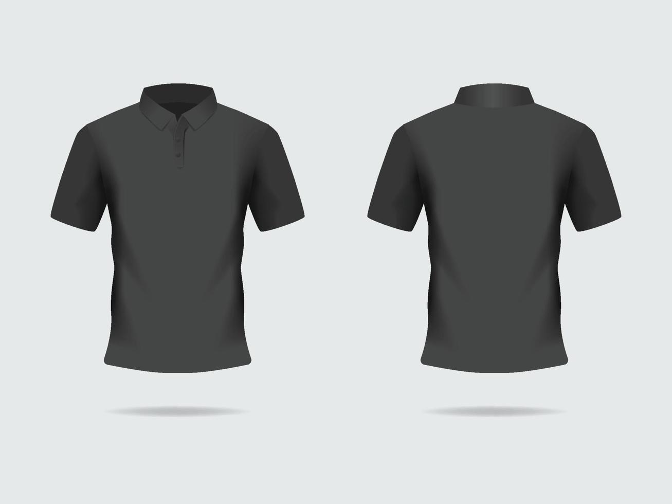 3d polo negro camisetas vector