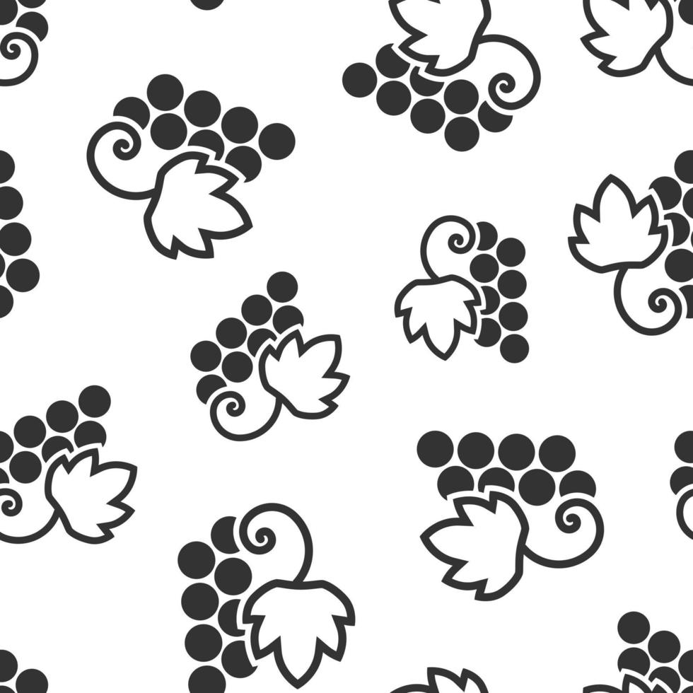 Grape fruits sign icon seamless pattern background. Grapevine vector illustration on white isolated background. Wine grapes business concept.