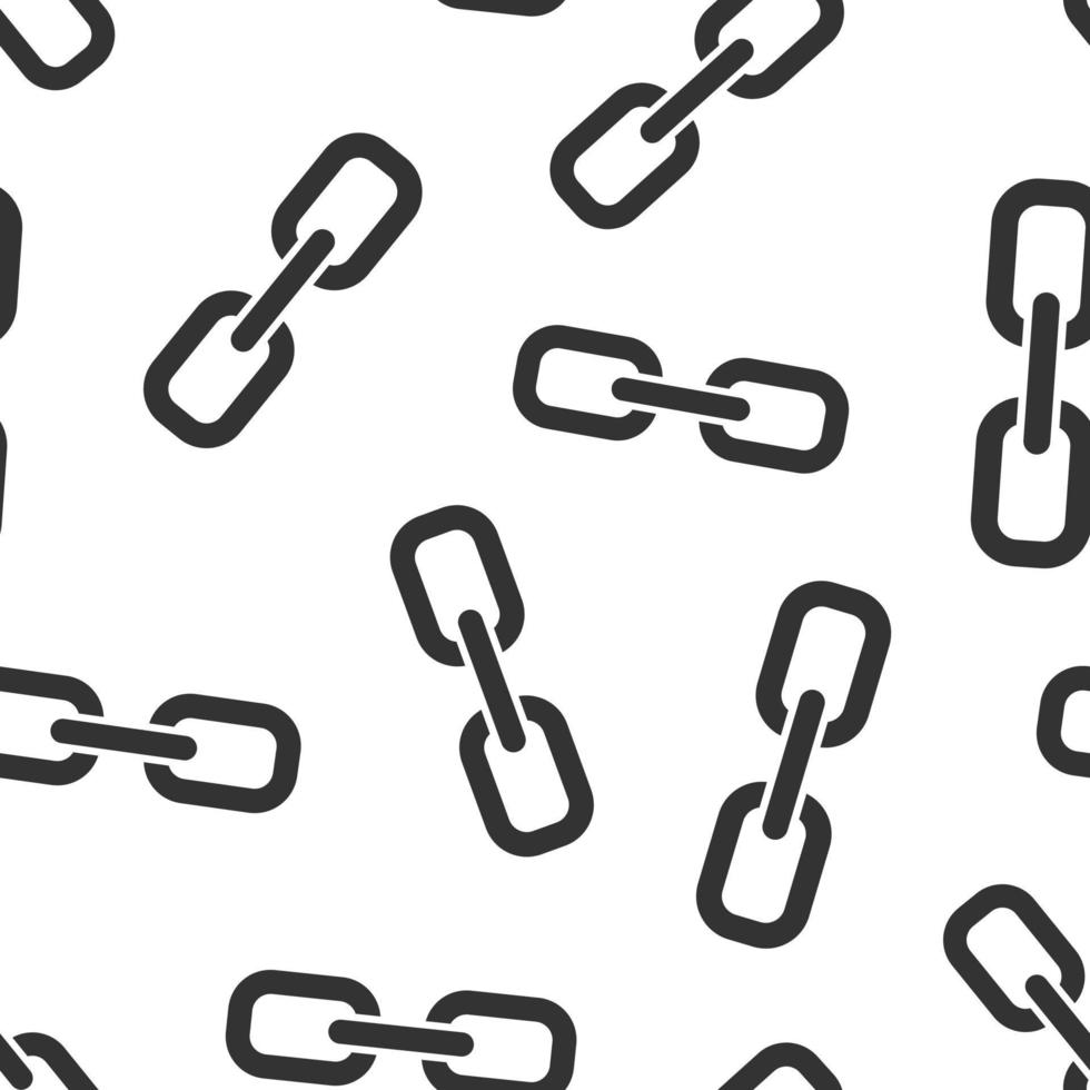 Chain sign icon seamless pattern background. Link vector illustration on white isolated background. Hyperlink business concept.