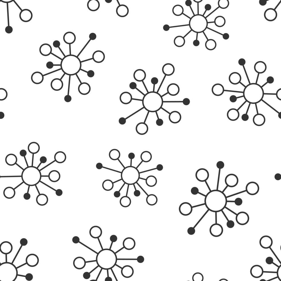 Hub network connection sign icon seamless pattern background. Dna molecule vector illustration on white isolated background. Atom business concept.