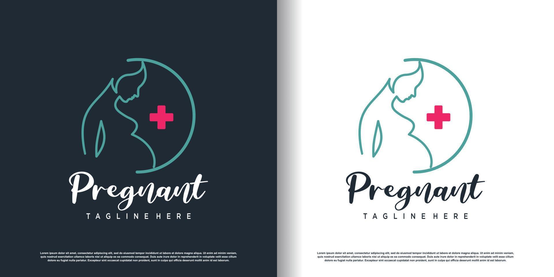 pregnant logo design vector with modern unique style concept premium vector