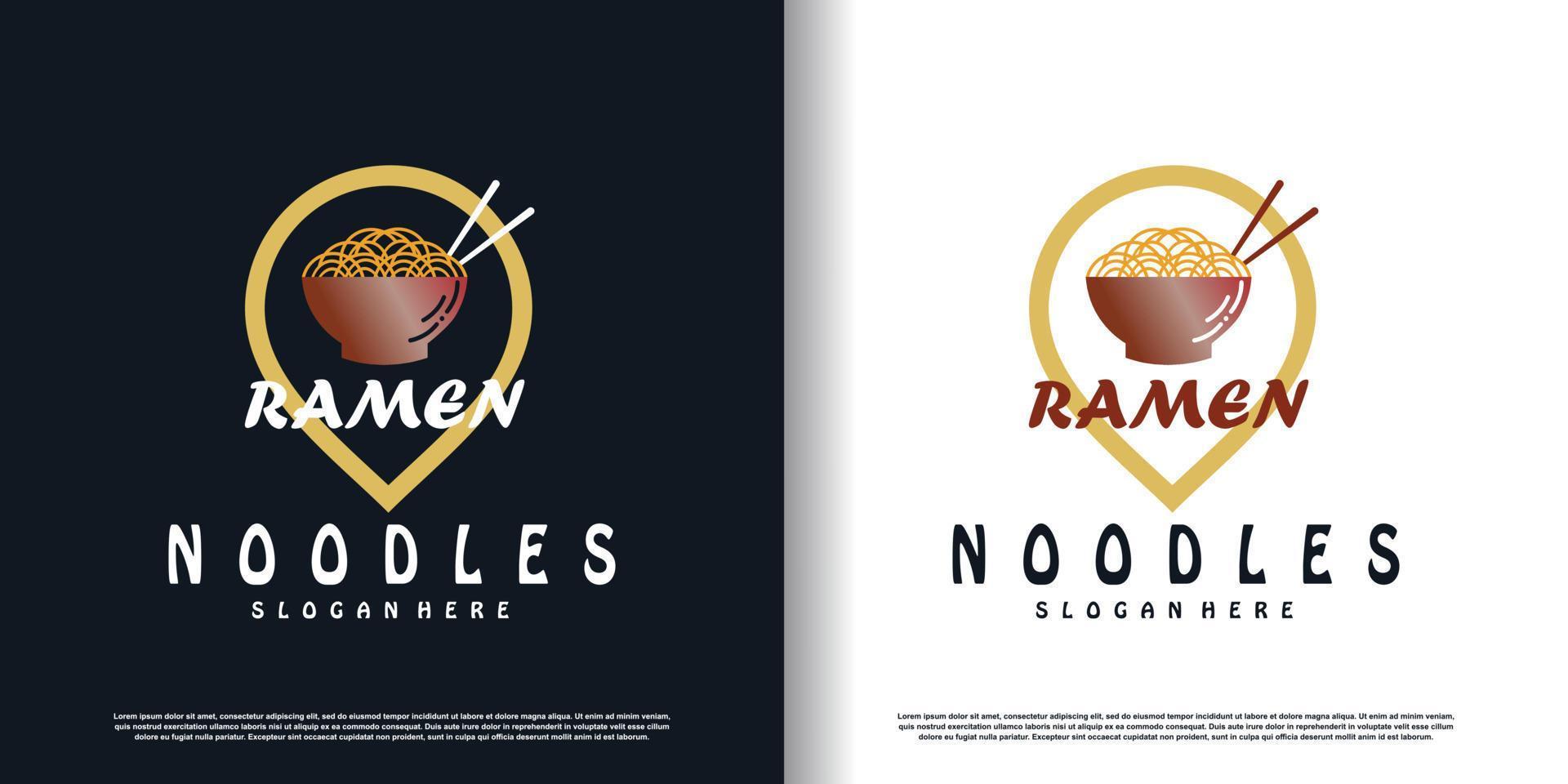 ramen logo design with creative modern concept premium vector