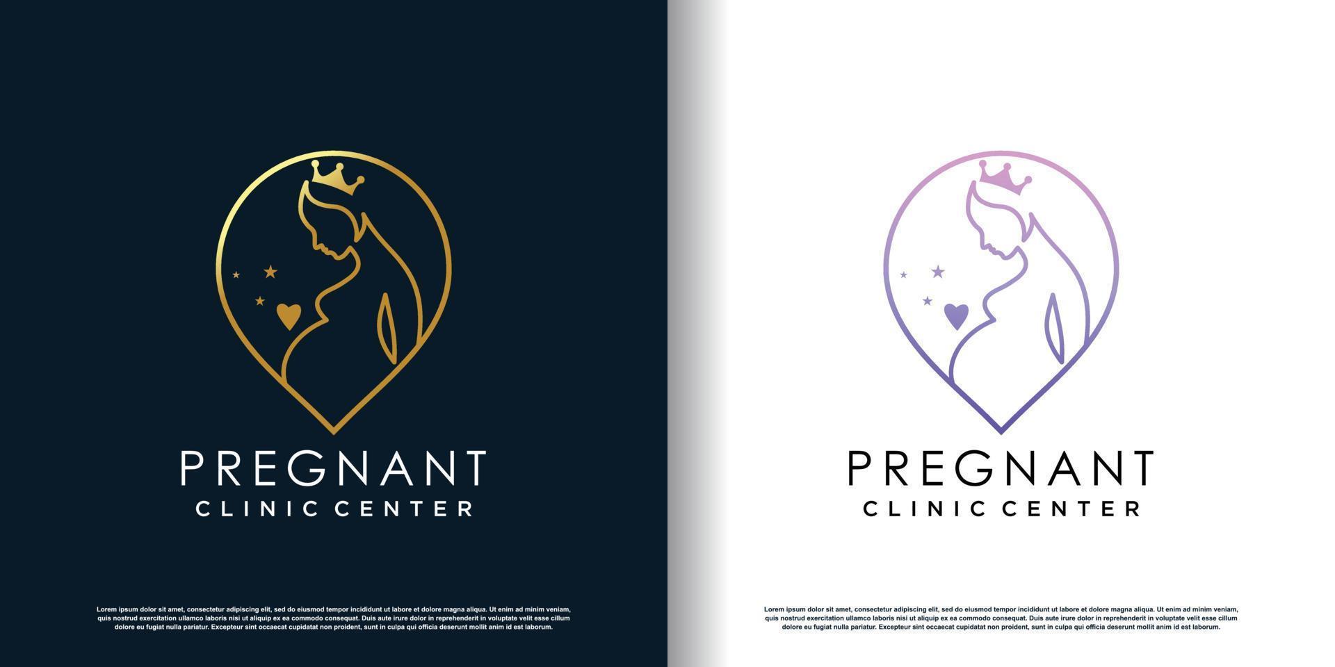 pregnant logo with creative concept premium vector