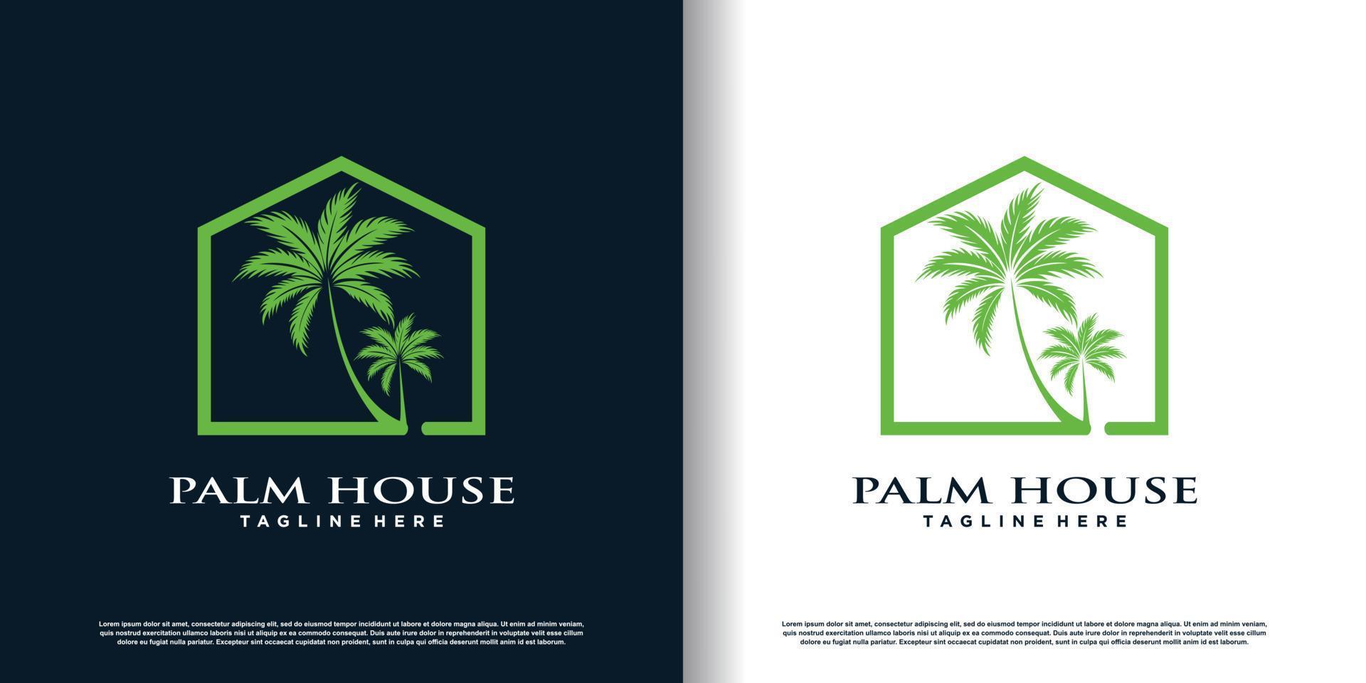 palm logo design with creative unique concept premium vector