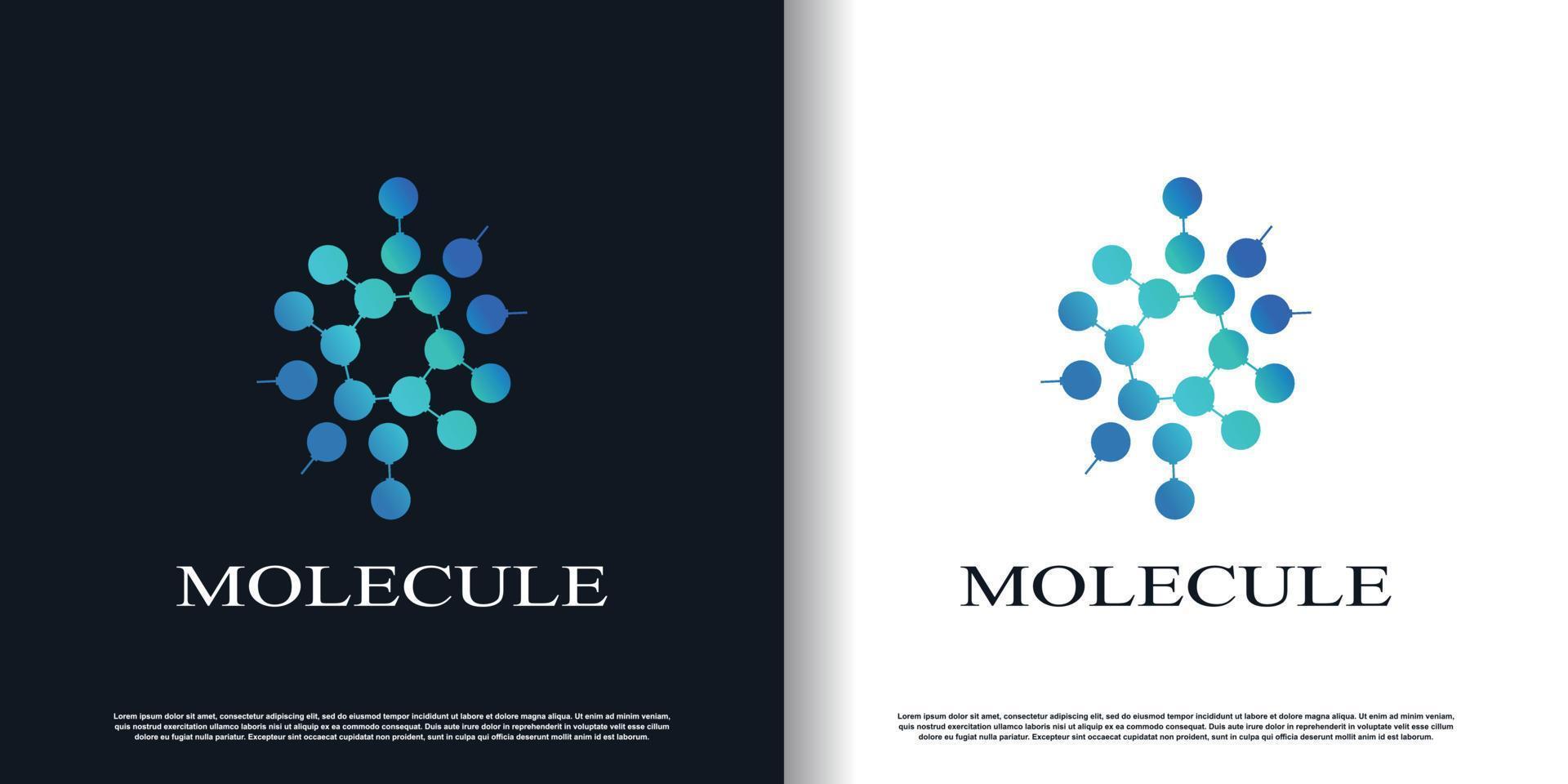 molecule logo design with creative concept premium vector