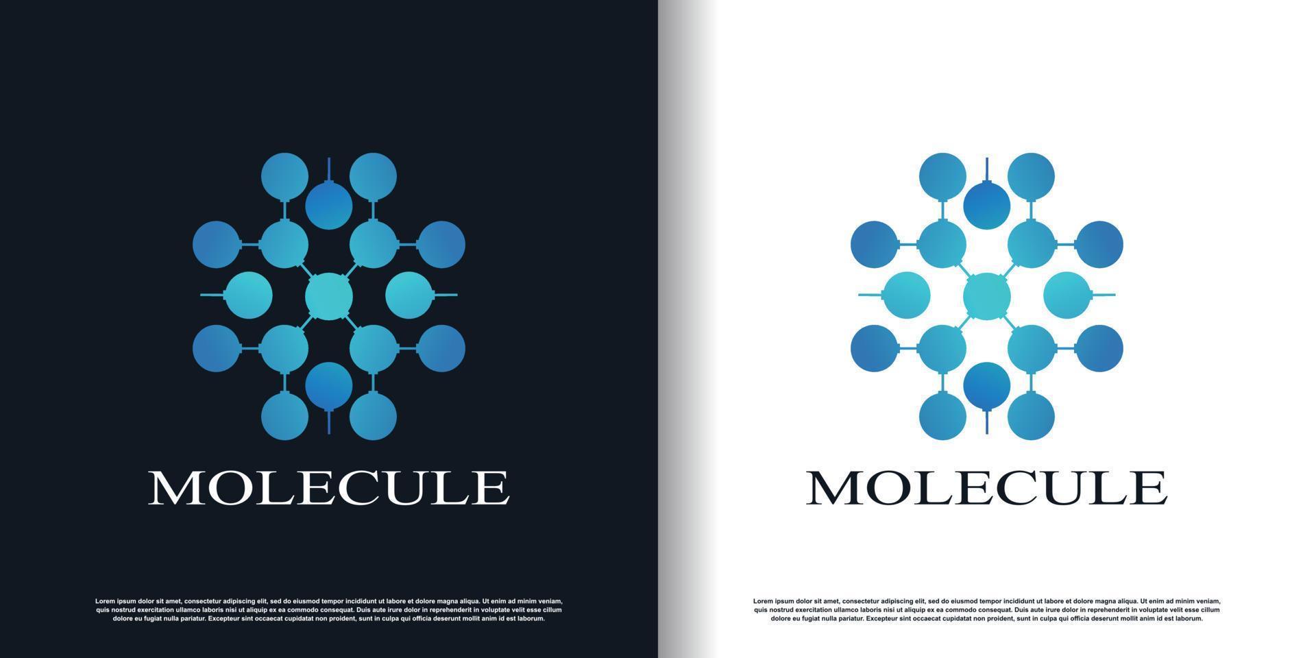 molecule logo design with creative concept premium vector