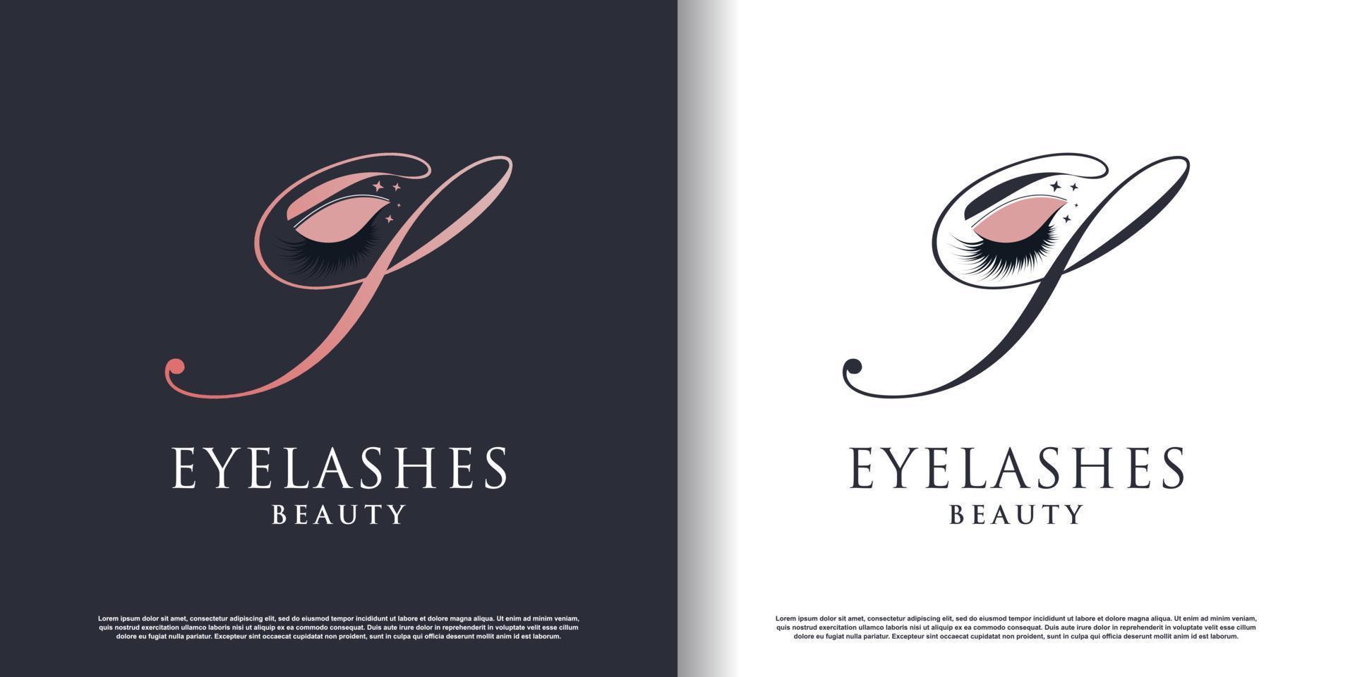 initial letter s logo design template with eyelash icon and creative concept premium vector