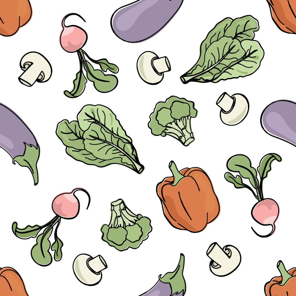 VEGETARIAN MIX Paleo Diet Seamless Pattern Vector Illustration