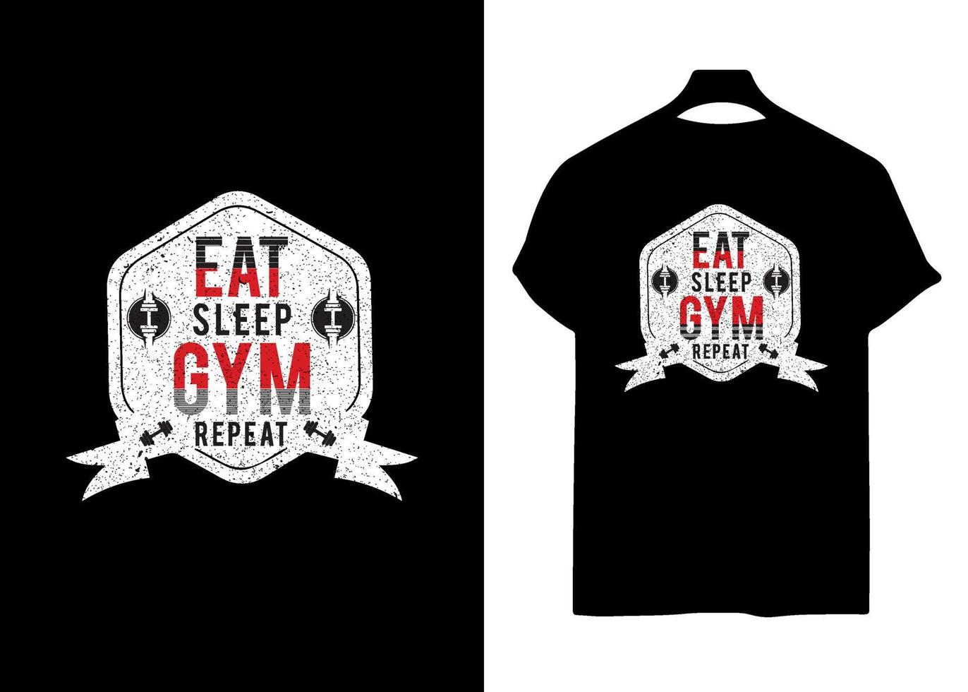 Gym and fitness motivational t-shirt design vintage retro typography style vector