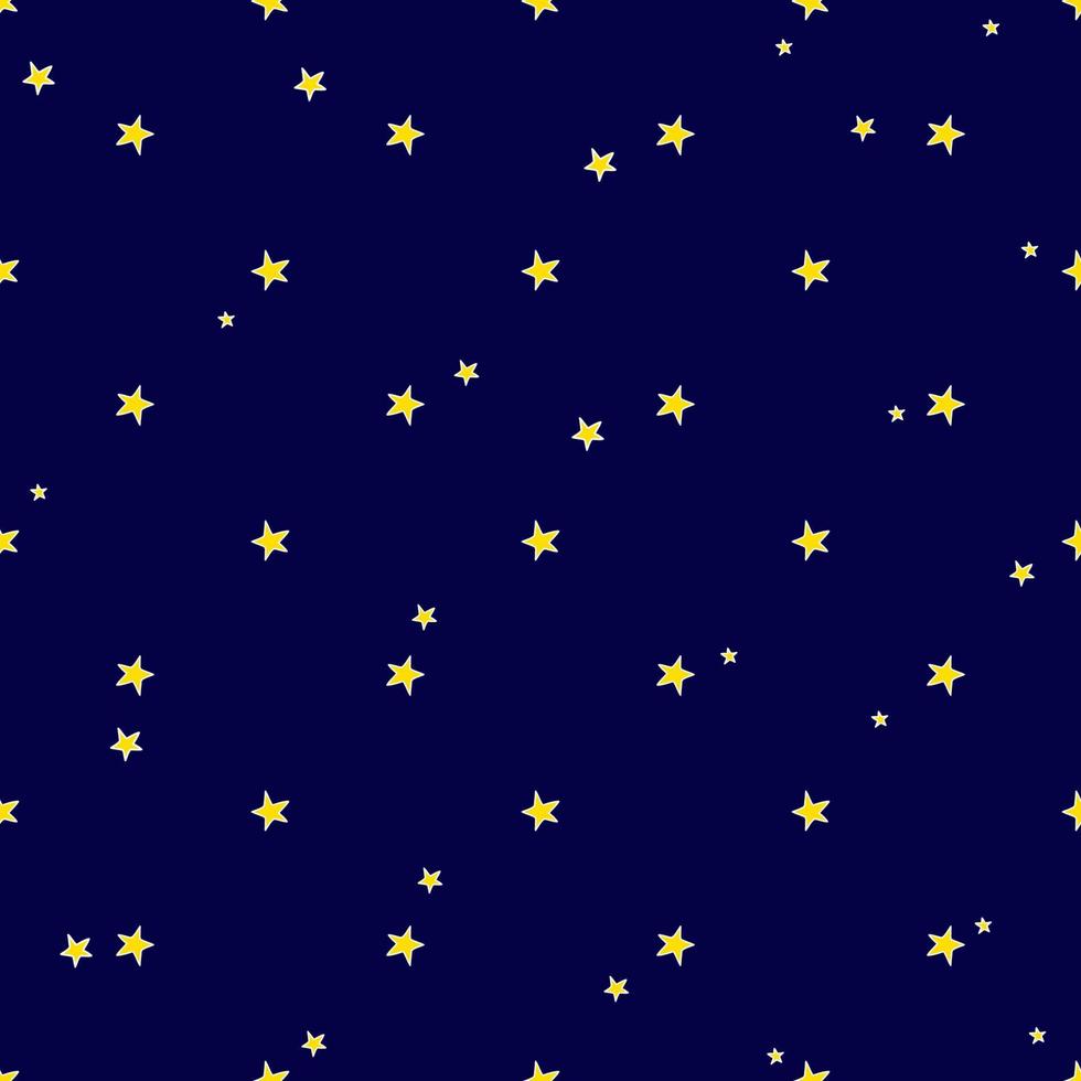 STARS IN NIGHT Galaxy Seamless Pattern Vector Illustration