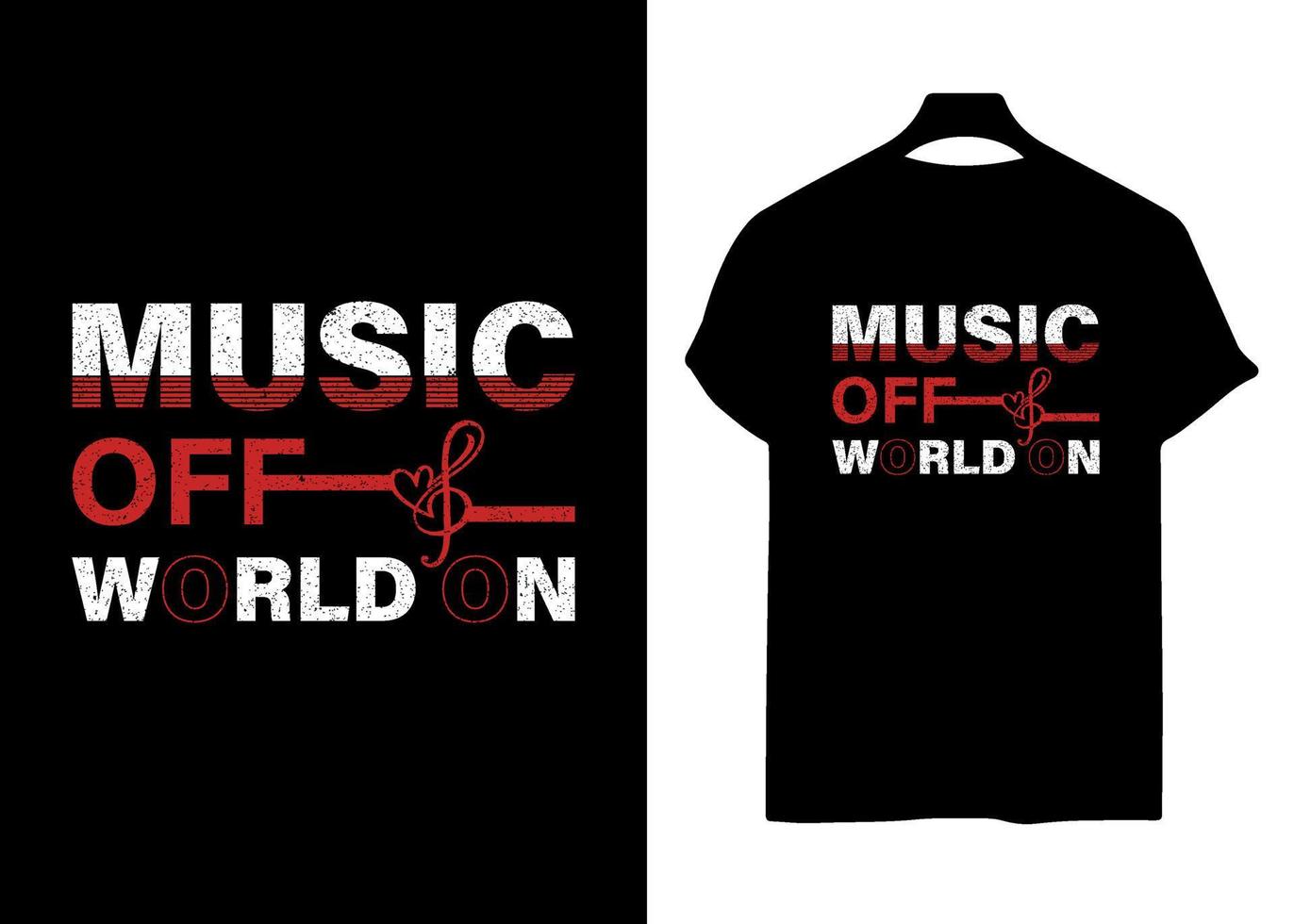 Music off-world on typography t-shirt design vector