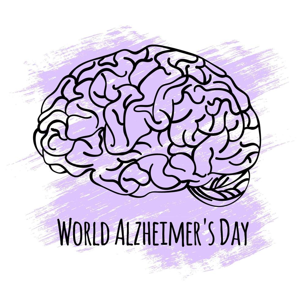 Alzheimer día mundo medicina evento vector ilustración bandera