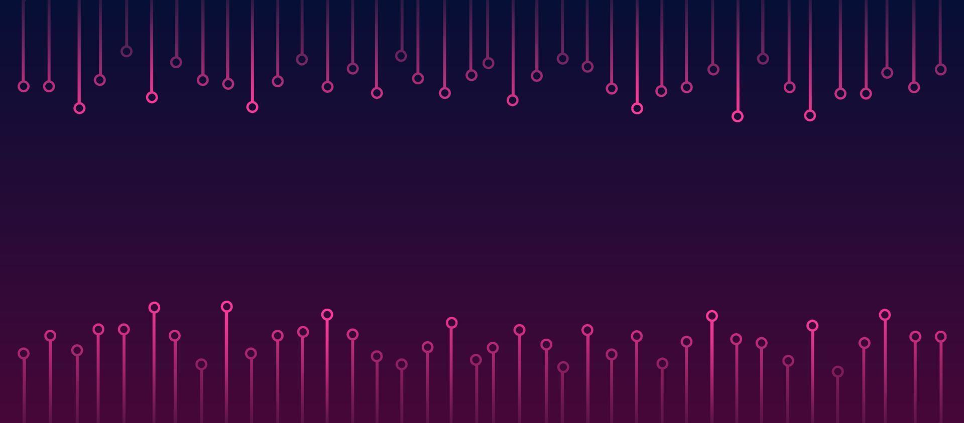 Social media header template with pcb tracks bottom and top, copy space on dark gradient. Social cover or banner in techno style. vector