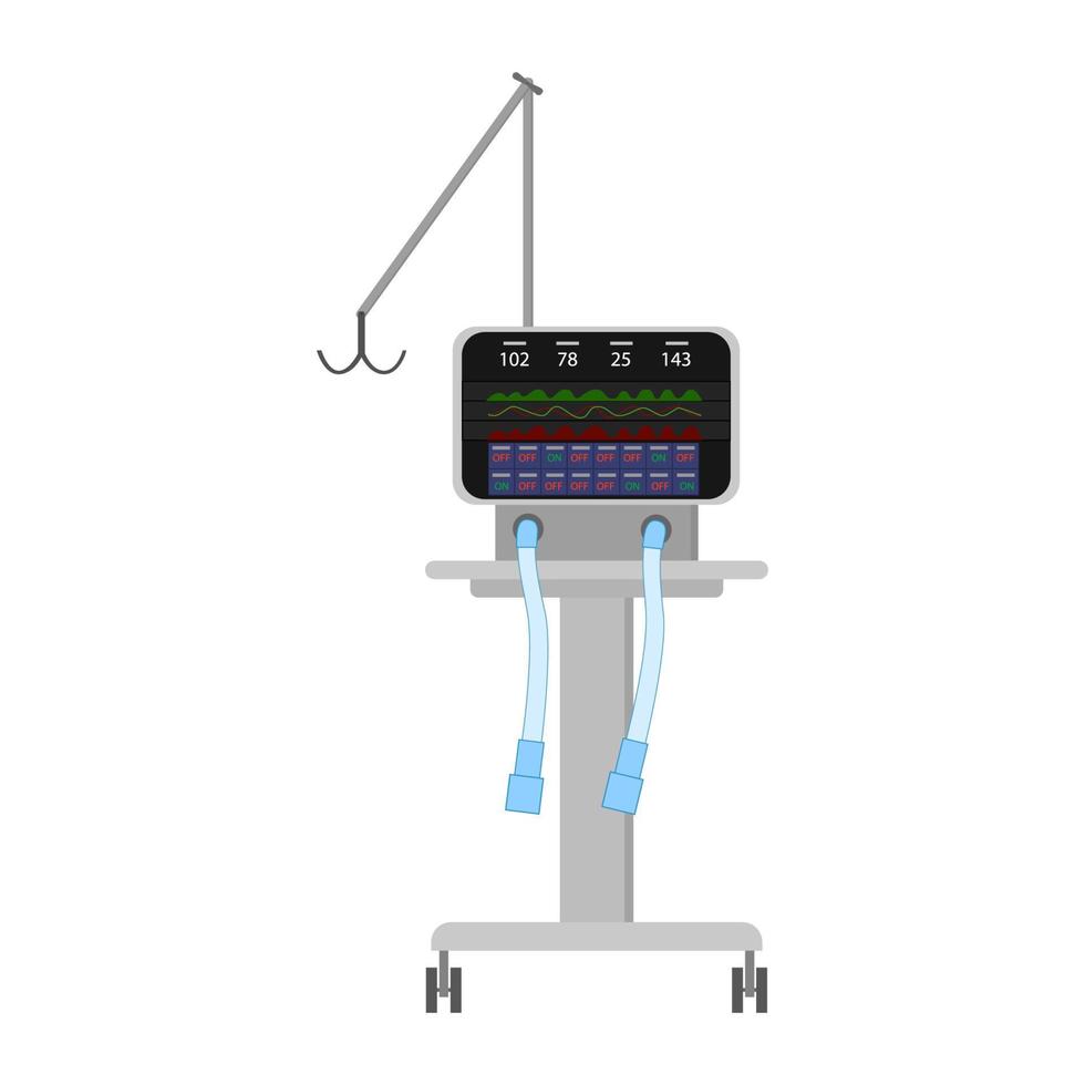 el dispositivo para artificial ventilación de el pulmones. cpap. un móvil respiración estación. dormido apnea. aislado vector eps10.