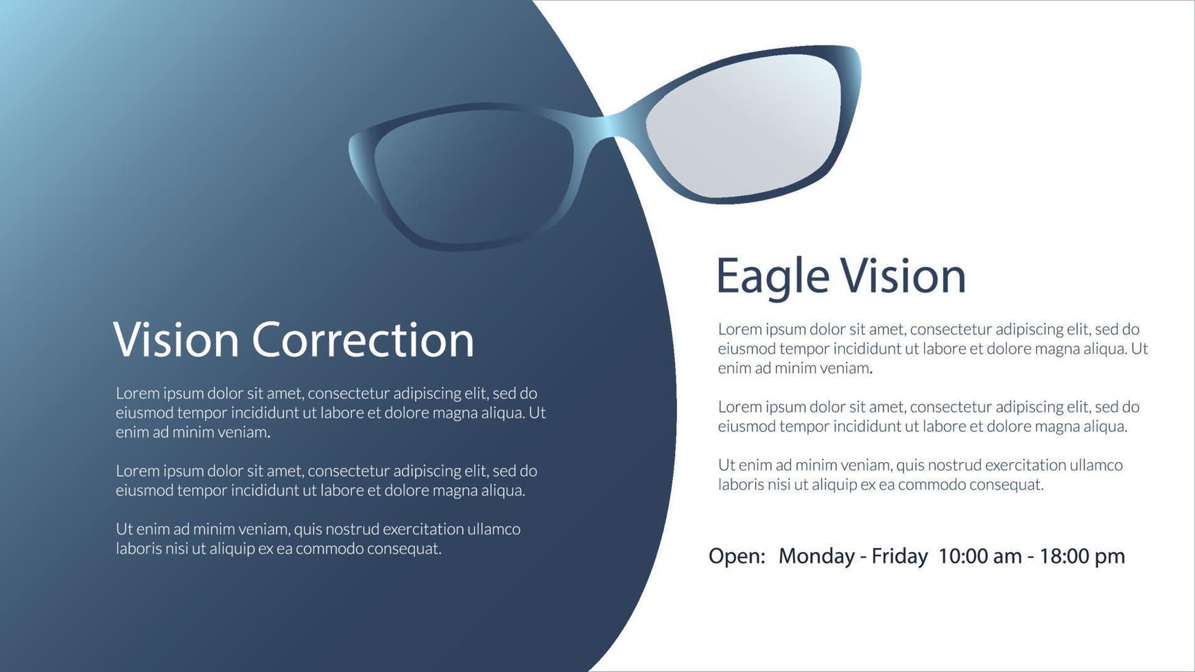 Banner for a site selling glasses. Vector illustration.