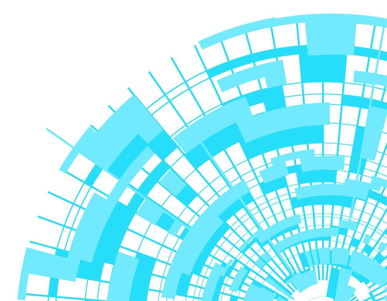 Abstract geometric circular blue design element isolated on white. Vector illustration.