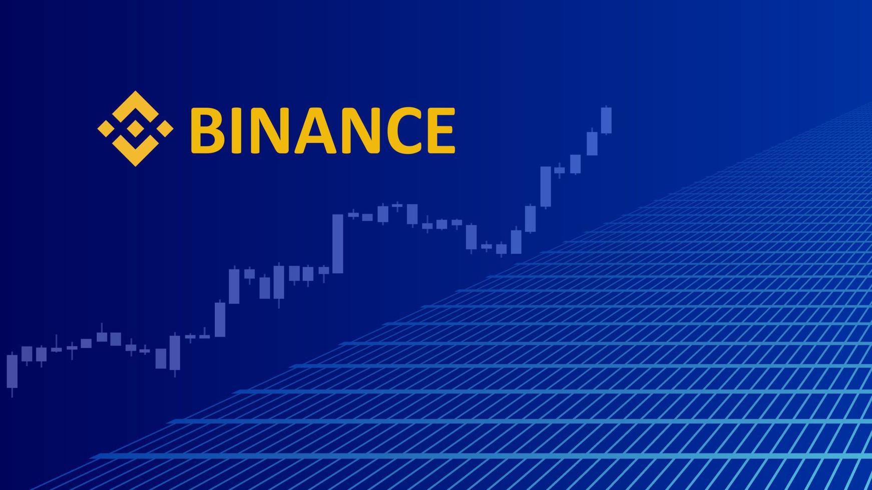 Binance cryptocurrency stock market name with logo on abstract digital background. Crypto stock exchange for news and media. Vector EPS10.