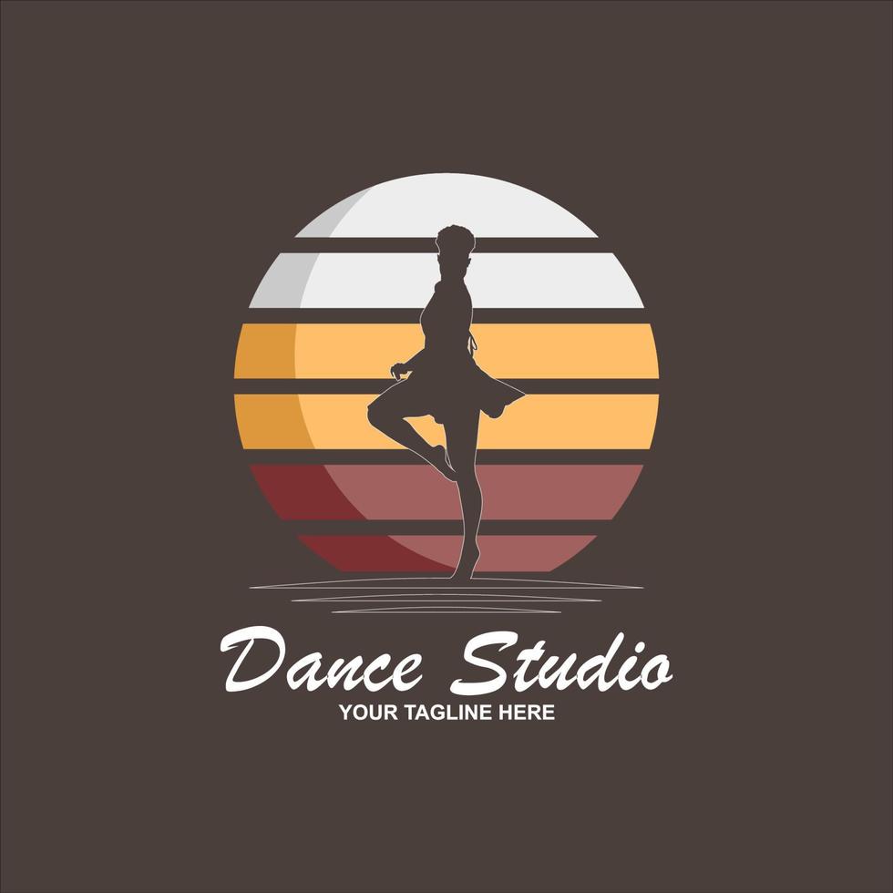 bailarín logo diseño vector resumen