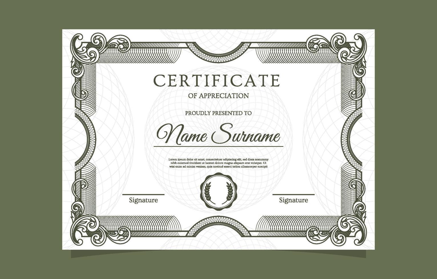 Vintage Certificate Creative Template vector