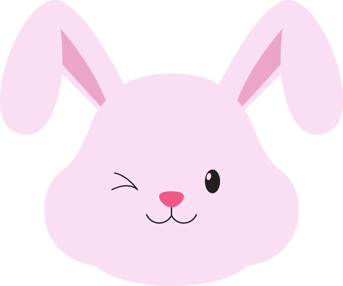 Bunny face is pink. vector