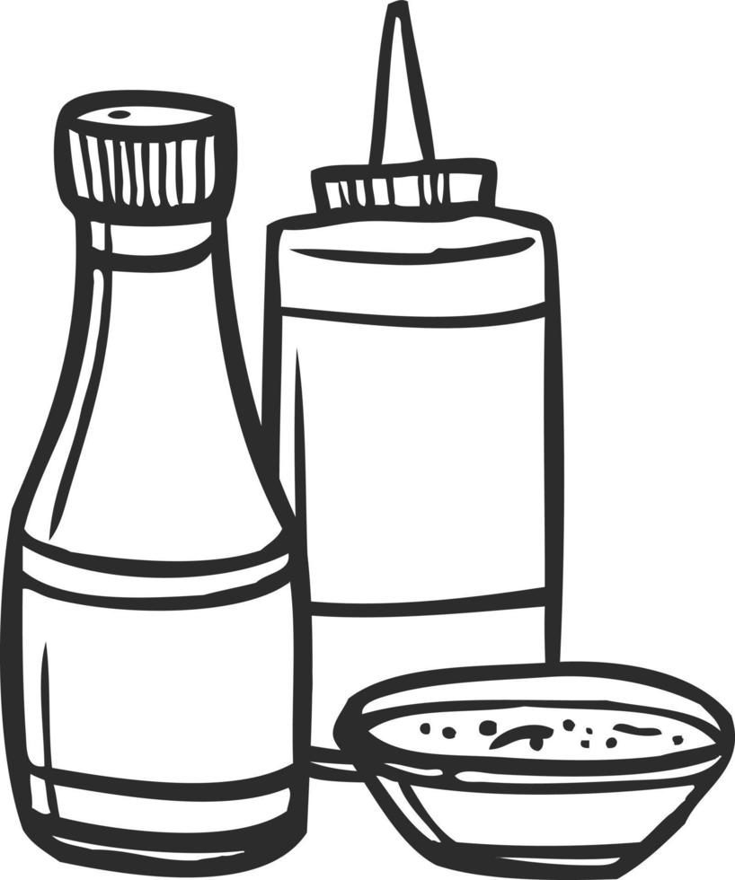 A set of sauces for food. vector