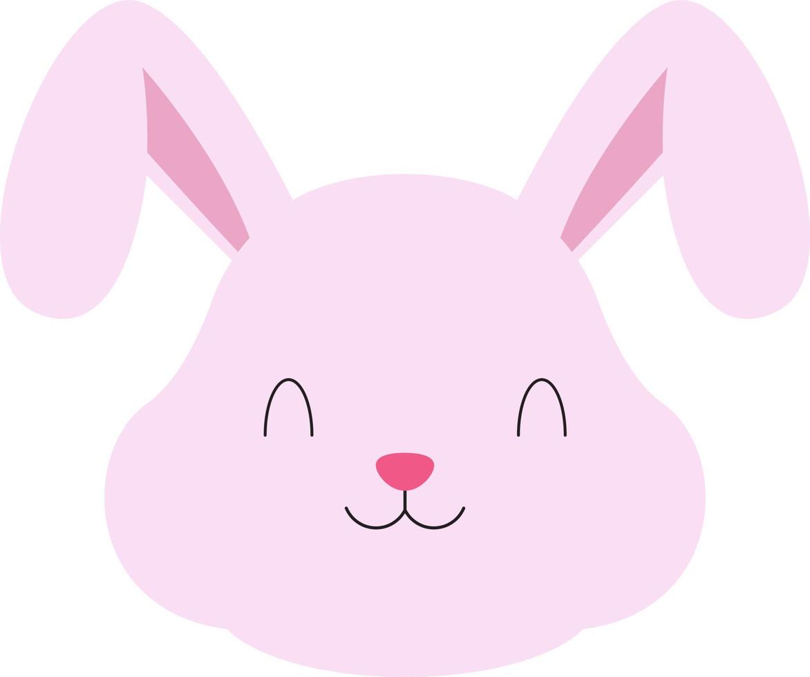 Bunny face is pink. vector