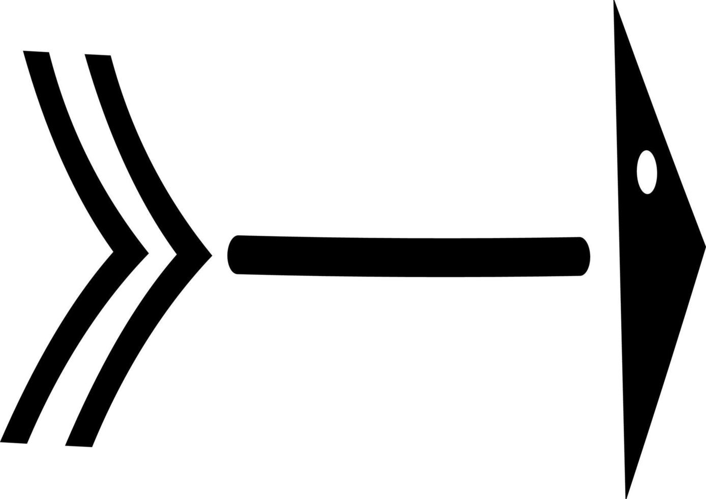 The arrow indicates the direction drawn by hand. vector