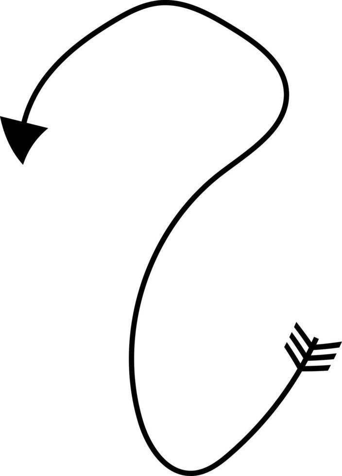 The arrow indicates the direction drawn by hand. vector