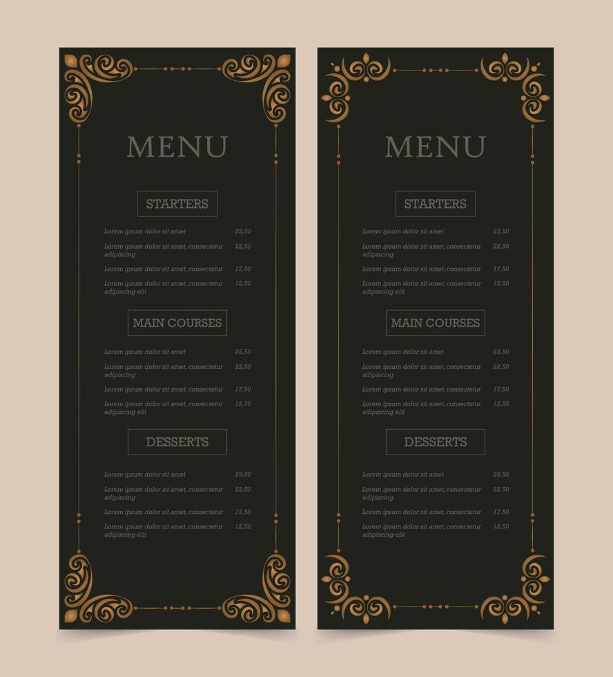 Restaurant or cafe menu design template vector