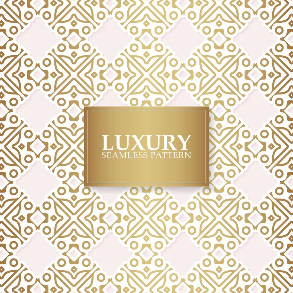 Luxury white ornament pattern design background vector