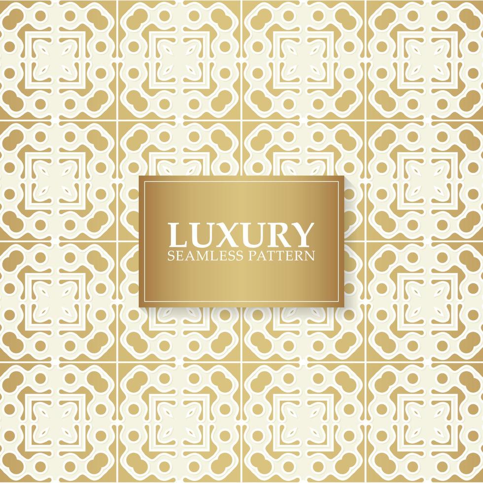 Luxury white ornament pattern design background vector