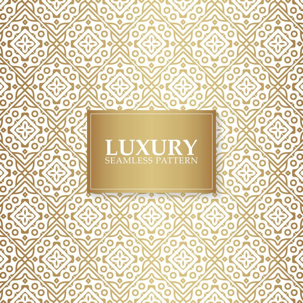 Luxury white ornament pattern design background vector