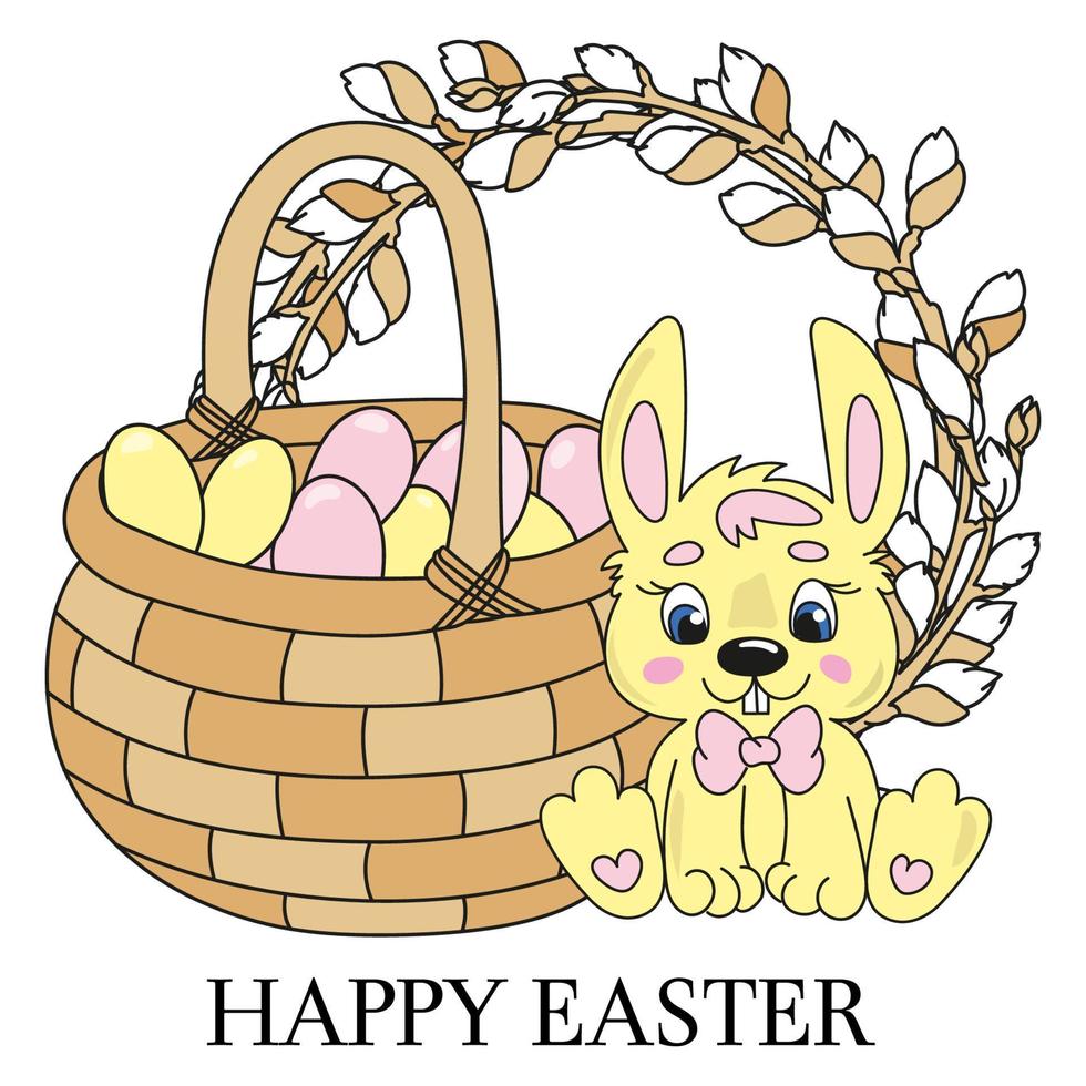 Pascua de Resurrección liebre dibujos animados genial fiesta vector ilustración conjunto