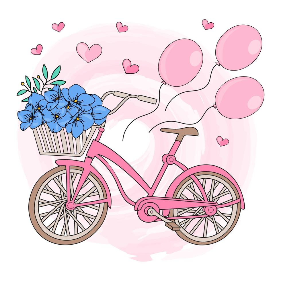 fiesta bicicleta enamorado día fiesta vector ilustración conjunto