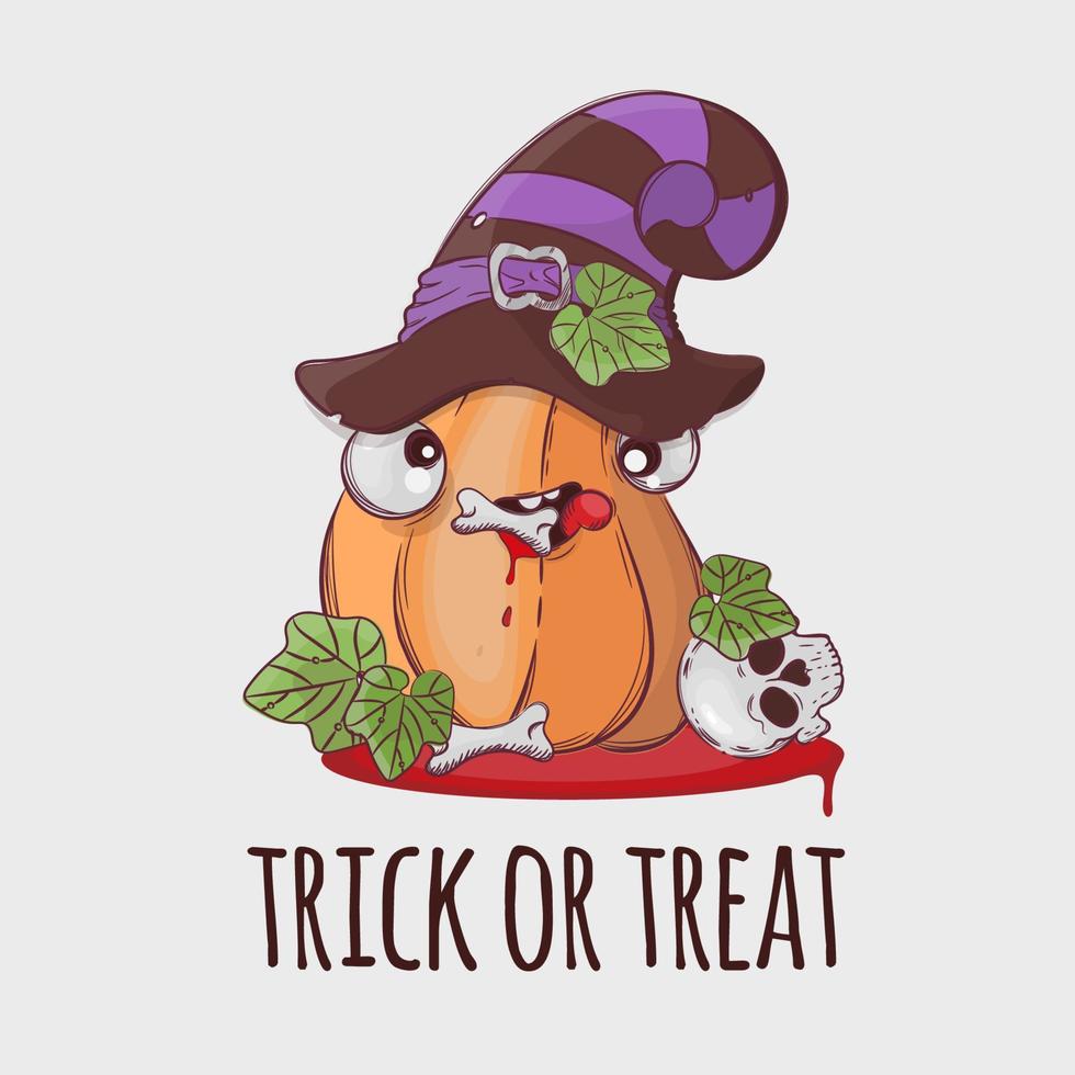 ROBBER PUMPKIN Halloween Funny Cartoon Vector Illustration