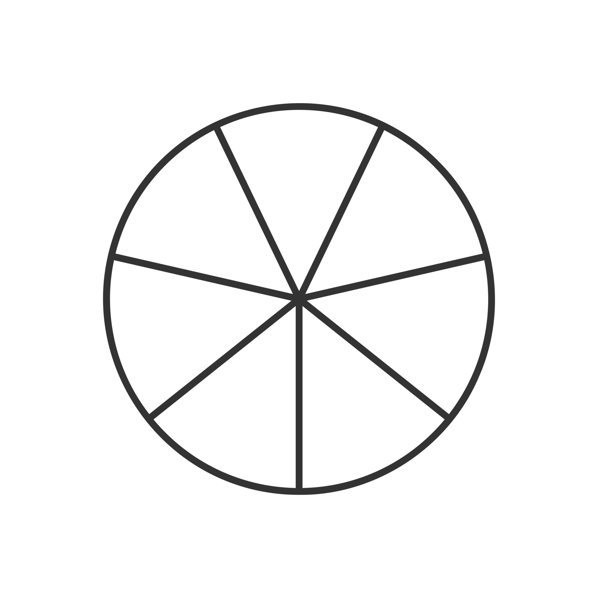 Circle Divided In 7 Segments Pie Or Pizza Round Shape Cut In Seven 