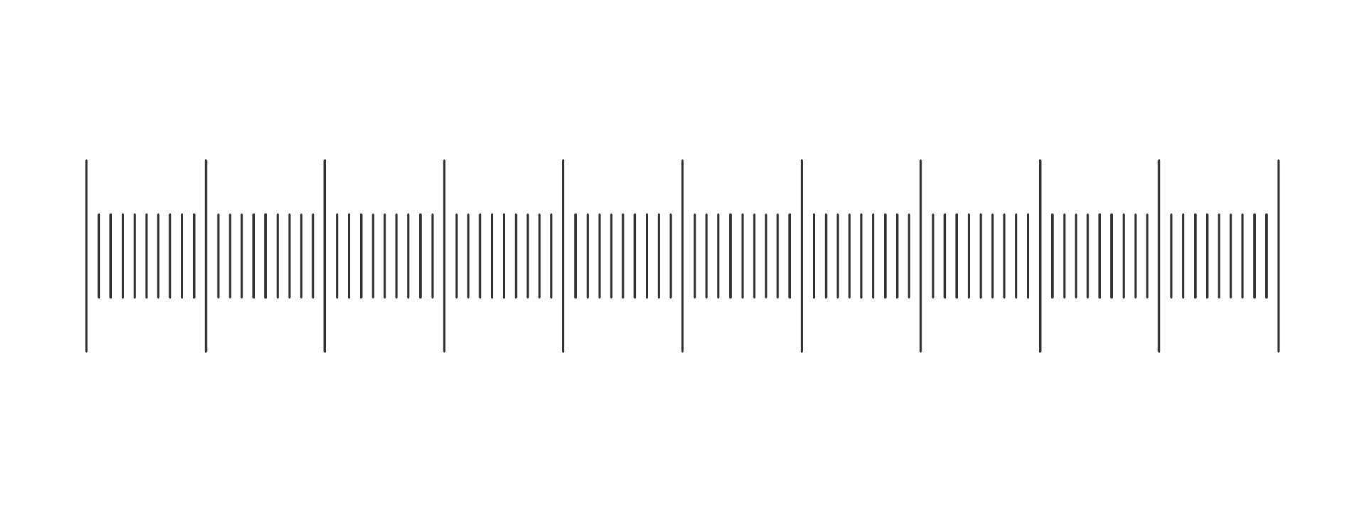 Horizontal thermometer scale. Template for meteorological or medical measuring tool vector