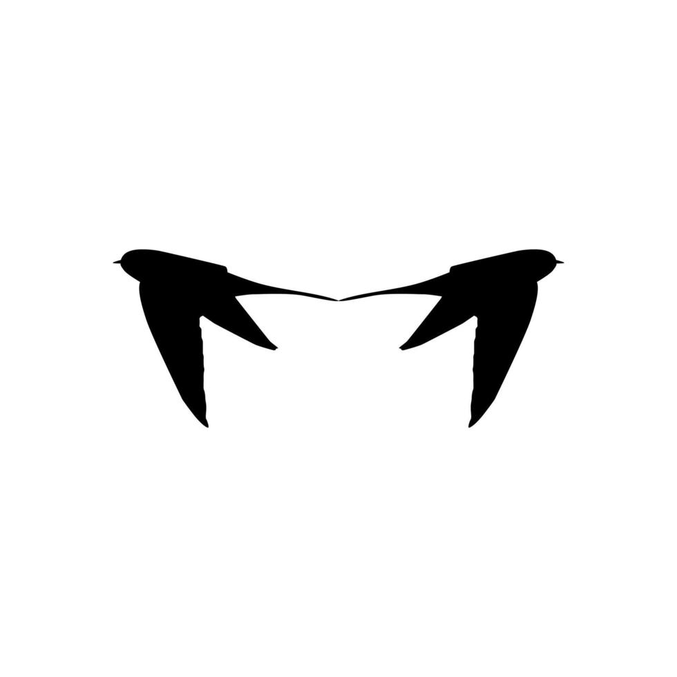 Flying Pair of the Swallow Bird Silhouette for Logo, Pictogram, Website. Art Illustration or Graphic Design Element. Vector Illustration
