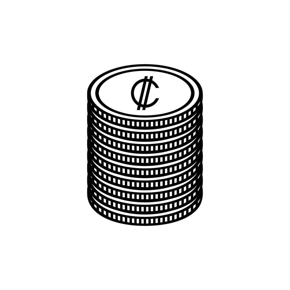 Costa Rica Currency Symbol, Costa Rican Colon Icon, CRC Sign. Vector Illustration