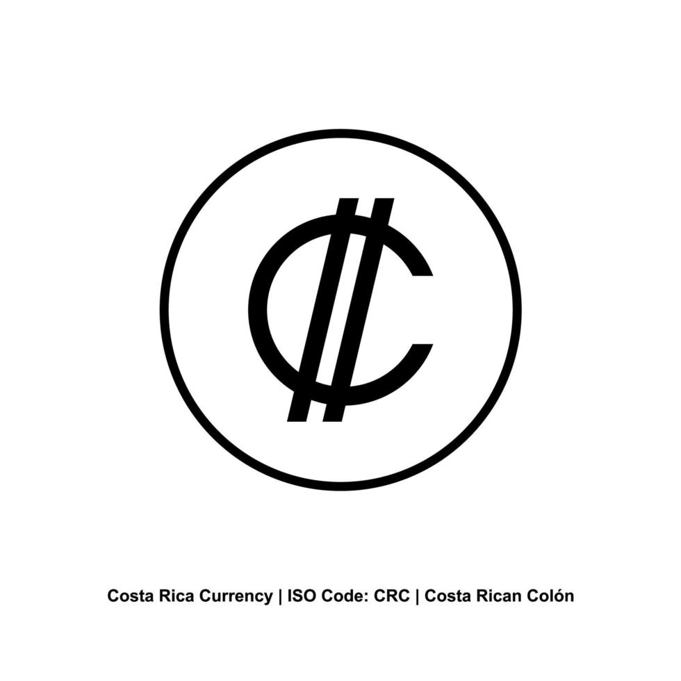 Costa Rica Currency Symbol, Costa Rican Colon Icon, CRC Sign. Vector Illustration