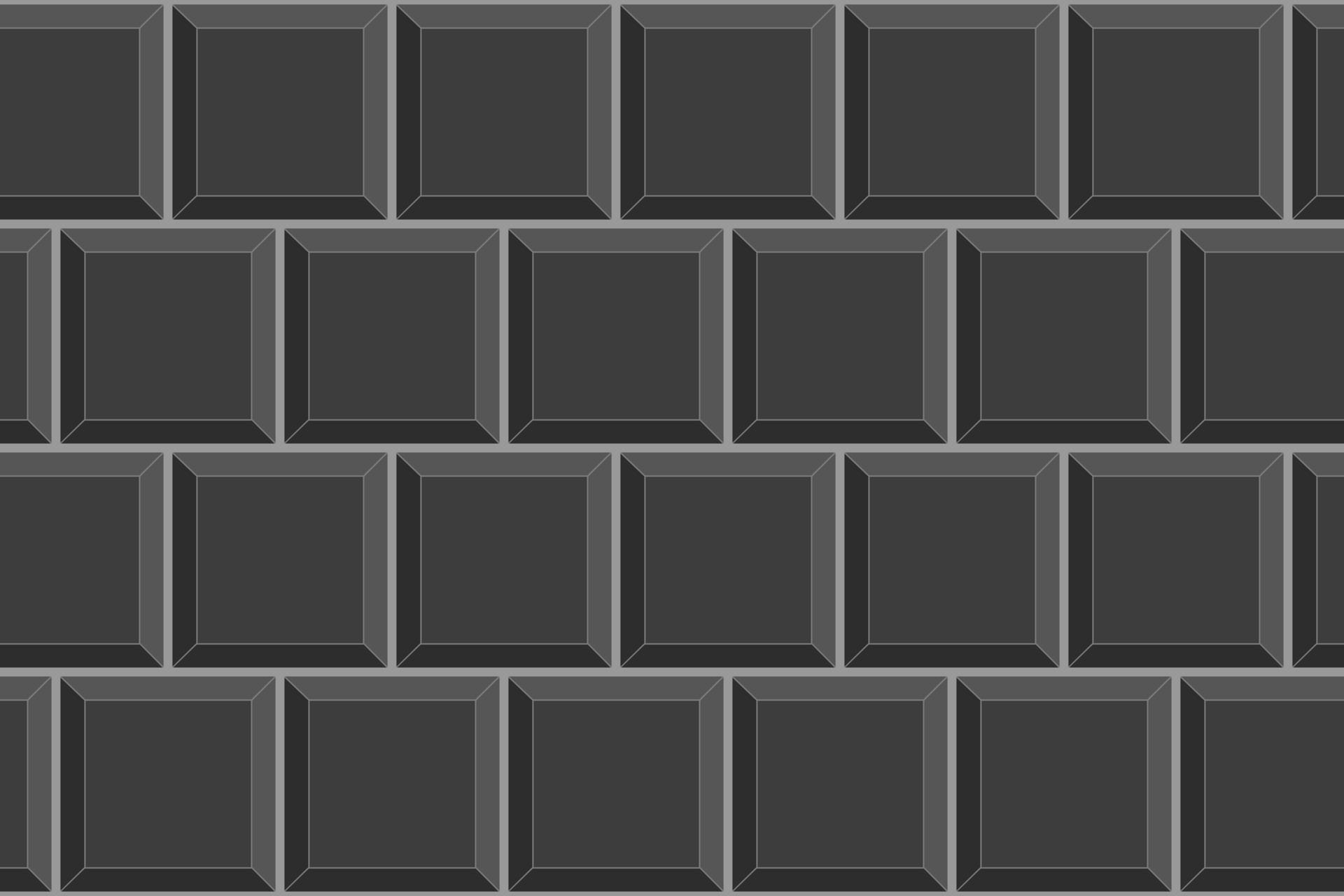 Black tile seamless pattern. Square brick background. Kitchen