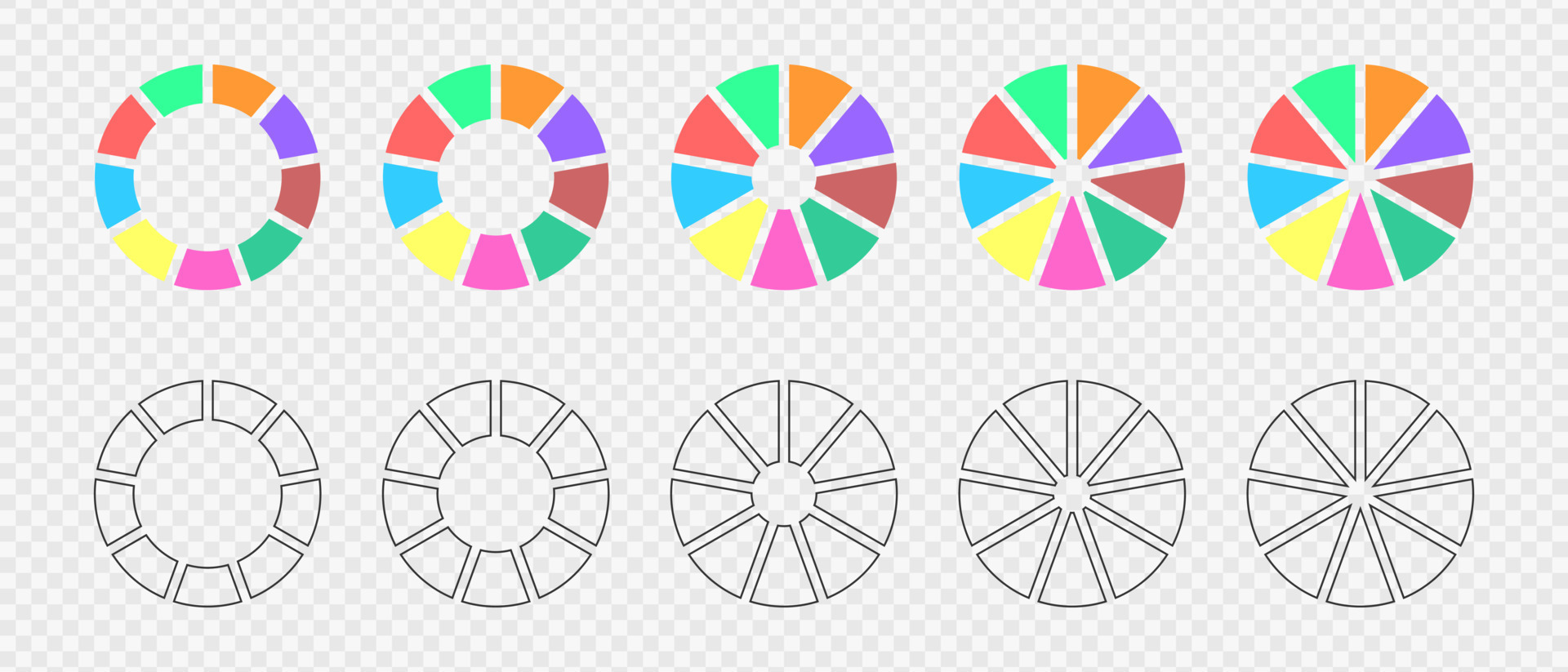 Como dividir un circulo en 12 partes iguales